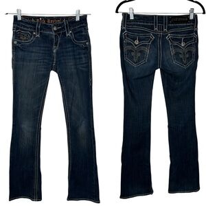 Rock Revival Debbie Dark Blue Boot Cut Jeans Size 26